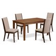 Pemberly Row Capri 5-Piece Wood Dining Set in Mahogany and Light Tan