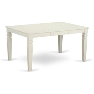 Pemberly Row Weston 42&quot Rectangular Wood Dining Table in Linen White