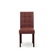 Pemberly Row 5-Piece Square Dining Set in Mahogany/Burgundy Wood & Faux Leather