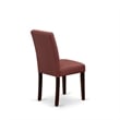 Pemberly Row 5-Piece Square Dining Set in Mahogany/Burgundy Wood & Faux Leather