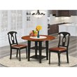 Pemberly Row Modern 3-Piece Wood Dining Set in Black and Cherry