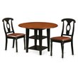 Pemberly Row Modern 3-Piece Wood Dining Set in Black and Cherry