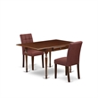 Pemberly Row 3-Piece Drop-Leaf Wood Dining Set in Mahogany and Burgundy