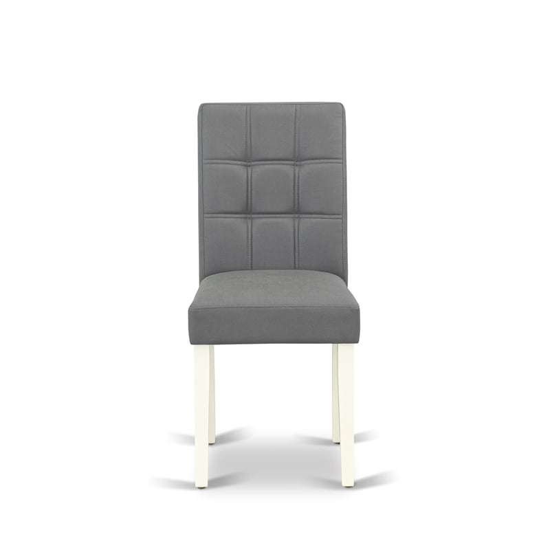 Pemberly Row 5-Piece Dining Table and Chair Set in Linen White and Platinum Gray