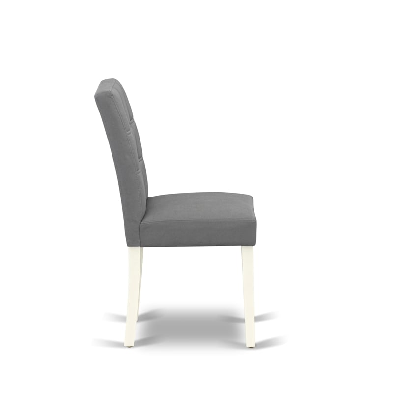 Pemberly Row 5-Piece Dining Table and Chair Set in Linen White and Platinum Gray
