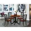 Pemberly Row Antique 5-Piece Dining Set in Black and Cherry Wood Finish