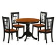 Pemberly Row Antique 5-Piece Dining Set in Black and Cherry Wood Finish