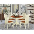 Pemberly Row Antique 5-Piece Dining Set in Buttermilk and Cherry Wood