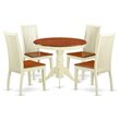 Pemberly Row Antique 5-Piece Dining Set in Buttermilk and Cherry Wood