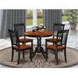 Pemberly Row 5-Piece Wood Dining Set w/ Slatted Chairs in Black/Cherry