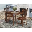 Pemberly Row Oxford 3-Piece Wood Dining Table and Chair Set in Mahogany
