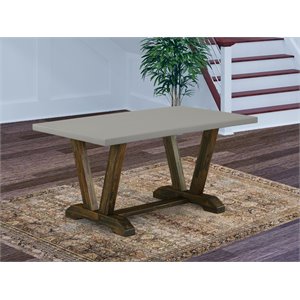 Pemberly Row V-Style 36x60 in Wood Dining Table in Gray and Brown