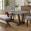 Pemberly Row V-Style 36x60 in Wood Dining Table in Gray and Brown