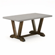 Pemberly Row V-Style 36x60 in Wood Dining Table in Gray and Brown