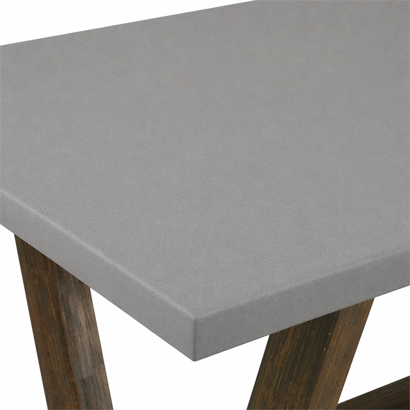 Pemberly Row V-Style 36x60 in Wood Dining Table in Gray and Brown