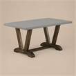 Pemberly Row V-Style 36x60 in Wood Dining Table in Gray and Brown