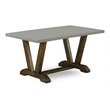 Pemberly Row V-Style 36x60 in Wood Dining Table in Gray and Brown