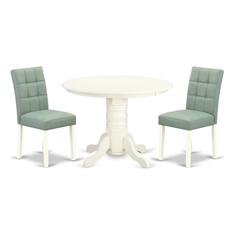 Pemberly Row 3-Piece Dining Set with Acacia Wood and Faux Leather