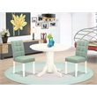 Pemberly Row 3-Piece Dining Set with Acacia Wood and Faux Leather