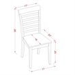 Pemberly Row Milan Dining Chairs in Mahogany Wood (Set of 2)