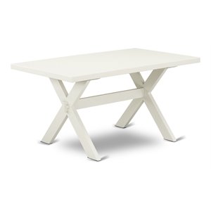 Pemberly Row Rectangular Wood Dining Table with Wire-Brushed Linen White Finish
