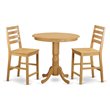 Pemberly Row 3-Piece Round Wood Dining Table Set with Oak Finish