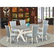 Pemberly Row 7-Piece Wood Dining Set with Cushion Chairs in White