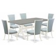 Pemberly Row 7-Piece Wood Dining Set with Cushion Chairs in White