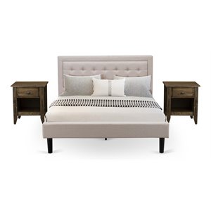 Pemberly Row 3-Piece Fannin Bedroom Set in Mist Beige and Jacobean