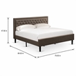 Pemberly Row King Upholstered Panel Bed in Brown and Engineered Wood
