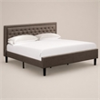 Pemberly Row King Upholstered Panel Bed in Brown and Engineered Wood