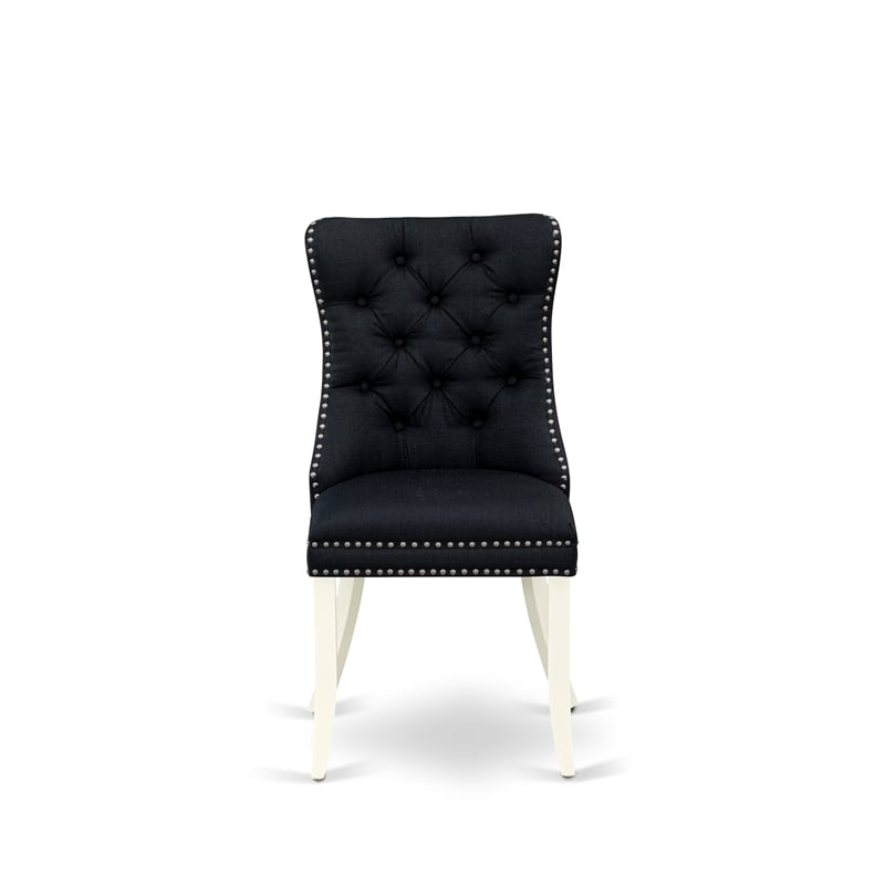 Pemberly Row 3-Piece Wood Dining Set in Linen White and Black