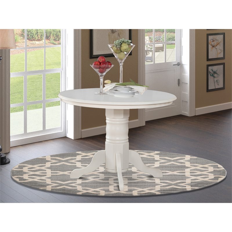 Pemberly Row Shelton Round Wood Dining Table in Buttermilk and Cherry