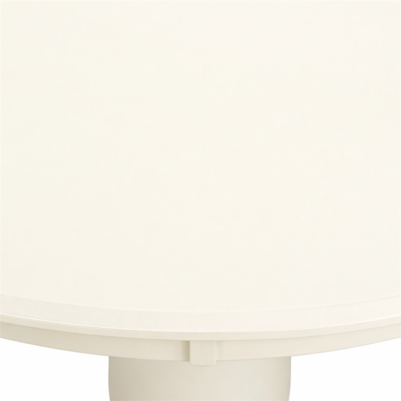 Pemberly Row Shelton Round Wood Dining Table in Buttermilk and Cherry