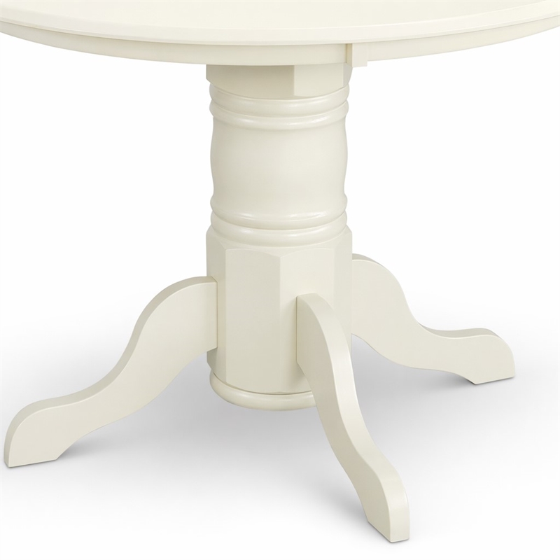 Pemberly Row Shelton Round Wood Dining Table in Buttermilk and Cherry