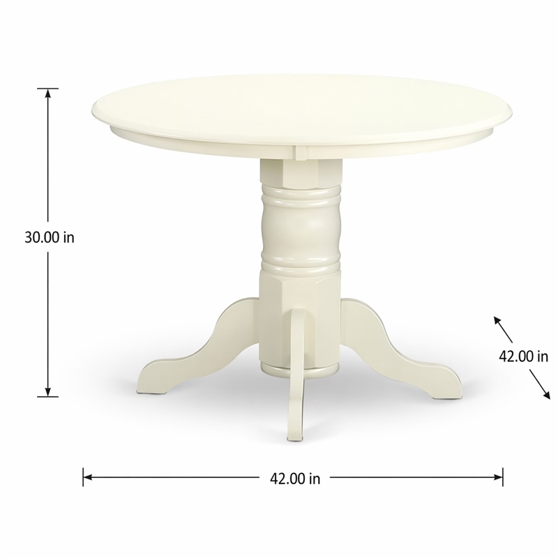 Pemberly Row Shelton Round Wood Dining Table in Buttermilk and Cherry
