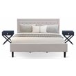 Pemberly Row 3-Piece Wood King Bedroom Set in Mist Beige/White