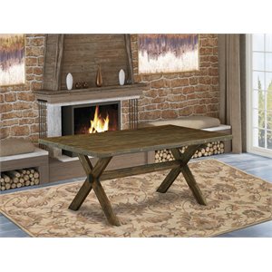Pemberly Row 40x72&quot Wood Dining Table in Distressed Jacobean Finish