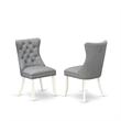 Pemberly Row Set of 2 Parson Dining Chairs in White & Light Gray Finish