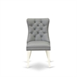 Pemberly Row Set of 2 Parson Dining Chairs in White & Light Gray Finish