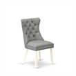 Pemberly Row Set of 2 Parson Dining Chairs in White & Light Gray Finish