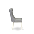 Pemberly Row Set of 2 Parson Dining Chairs in White & Light Gray Finish