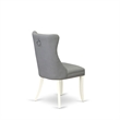 Pemberly Row Set of 2 Parson Dining Chairs in White & Light Gray Finish