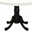 Pemberly Row Round Wood Dining Table with Pedestal Base in Linen White and Black