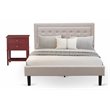 Pemberly Row 2-Piece Fannin Queen Bedroom Set in Mist Beige Fabric