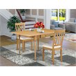 Pemberly Row 3-Piece Wood Dining Set with Faux Leather in Oak