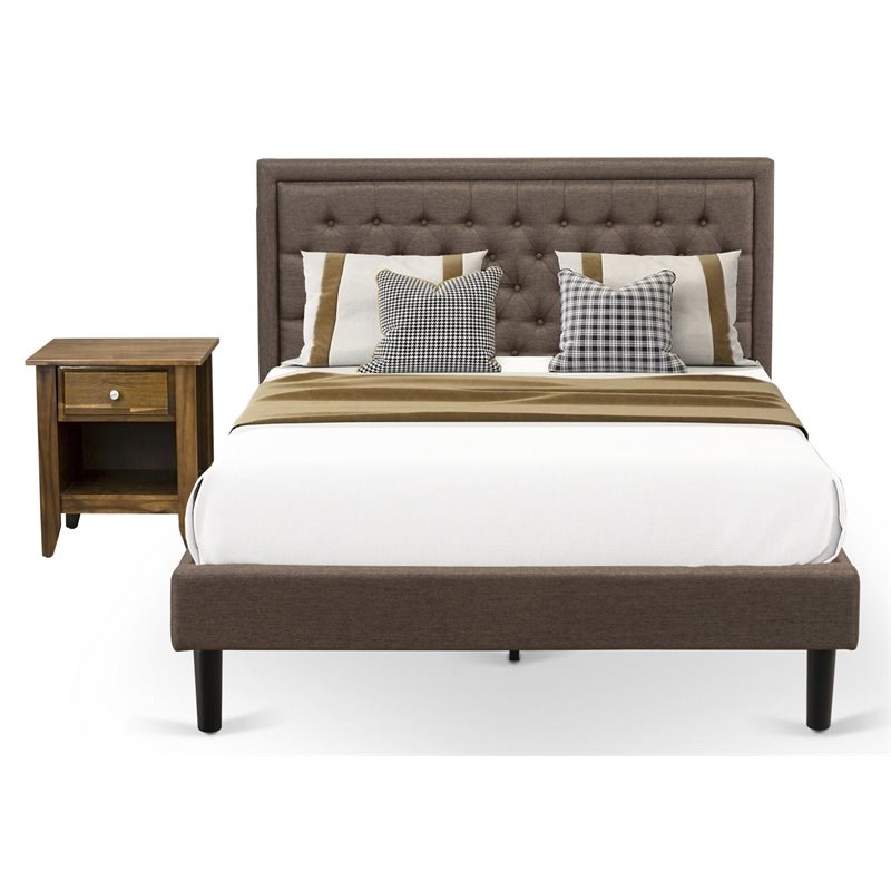 Pemberly Row 2-Piece Traditional Wood Queen Bed Set in Brown Finish