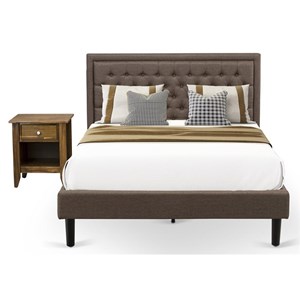 Pemberly Row 2-Piece Traditional Wood Queen Bed Set in Brown Finish