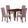 Pemberly Row 5-Piece Wood Dining Set with Drop Leaves in Dahlia/Mahogany