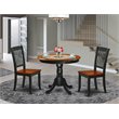 Pemberly Row Antique 3-Piece Dining Set with Slatted Chairs in Black/Cherry